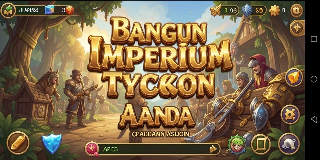Tangkapan layar menunjukkan gameplay manajemen bisnis yang seru di API33.
