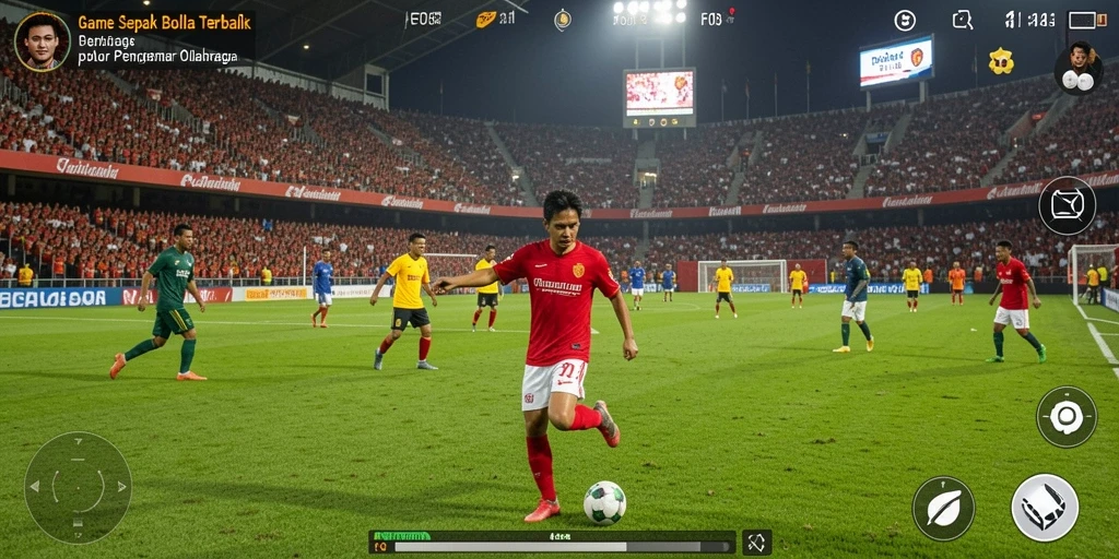 Tangkapan layar dari gameplay F08 memperlihatkan aksi seru di lapangan sepak bola.