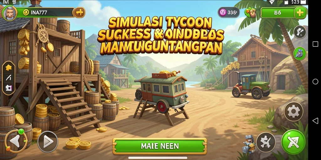 Menampilkan tampilan menarik dari gameplay Tycoon yang intens.