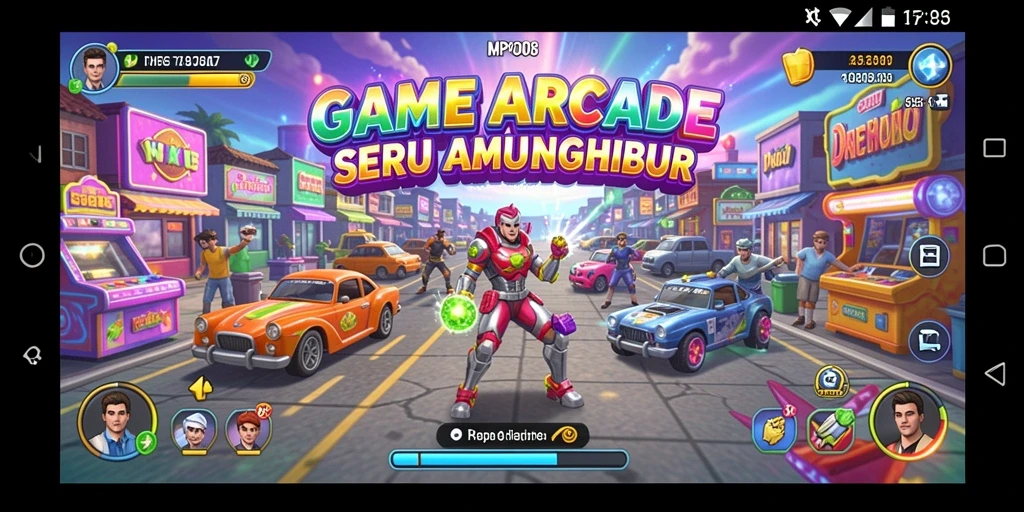 Screenshot MPO08 menunjukkan aksi seru dalam permainan arcade.