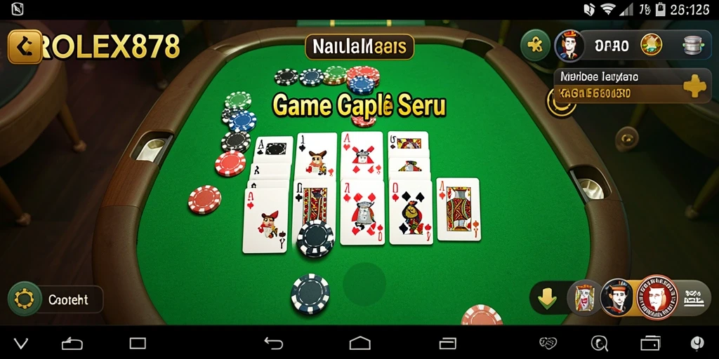 Gameplay seru Gaple di ROLEX878 dengan antarmuka menarik.